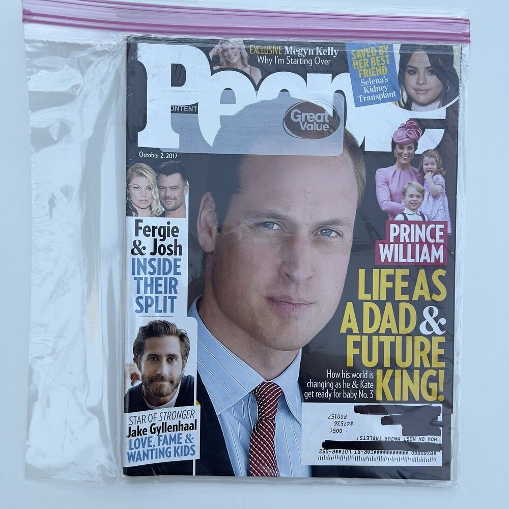 People magazine Oct. 2, 2017, Prince William - Fergie & Josh - Jack Gyllenhaal